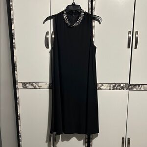 Jessica Howard Black Dress with Embellished Collar